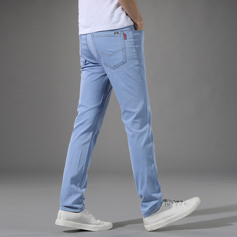 Title 2, Zomerjeans Heren Koreaanse stijl lichtblauw