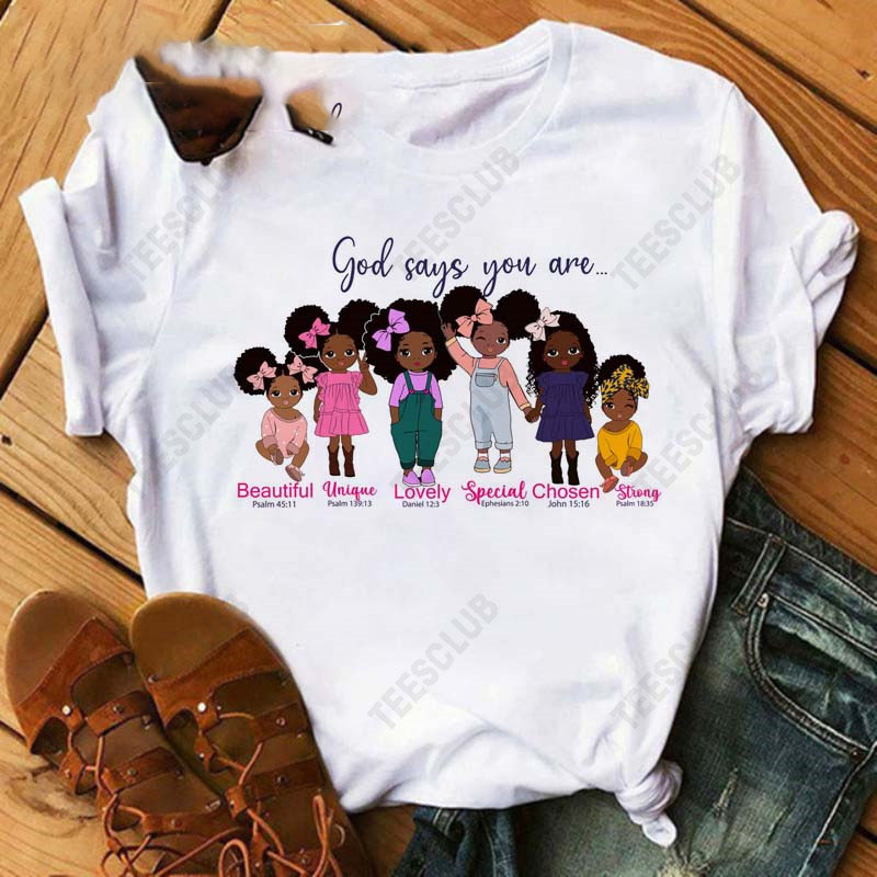 Black African Curly Girl T-Shirt