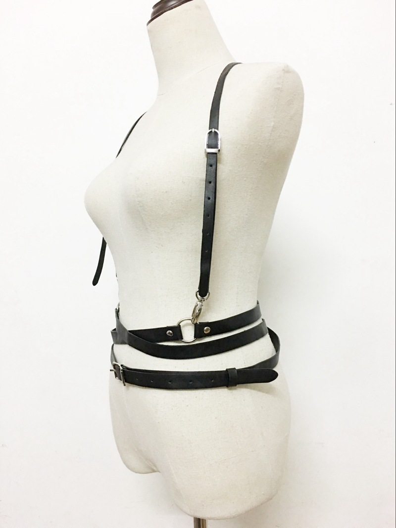 Strap Waistcoat Multi-Circle Nightclub Sexy Strap Black