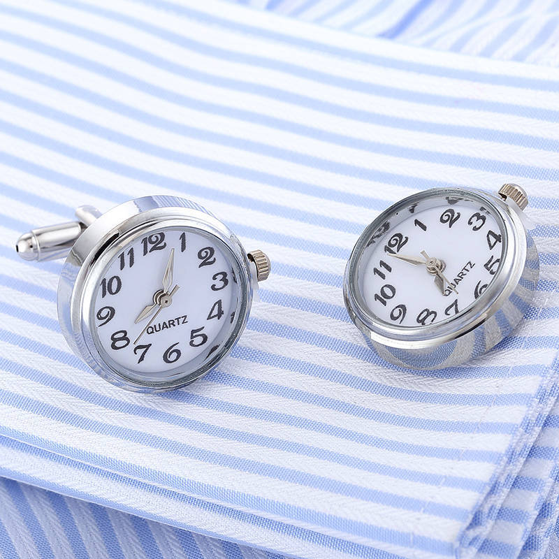 Hot-Selling Limited Edition Watch Cufflinks Stainless Steel Cuff Nails Personality Fun Movement Mechanical Cuffs — foto 3