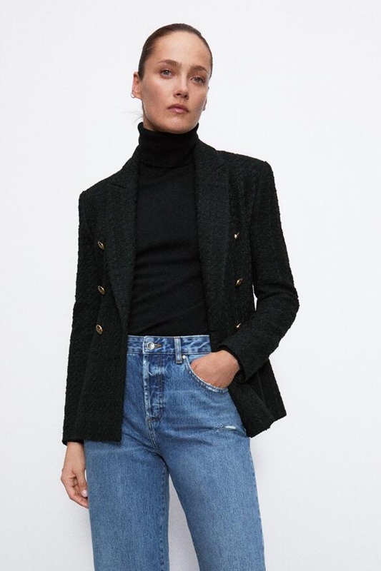 بليزر نسائي خريفية بقصة ضيقة ونقشة فريدة