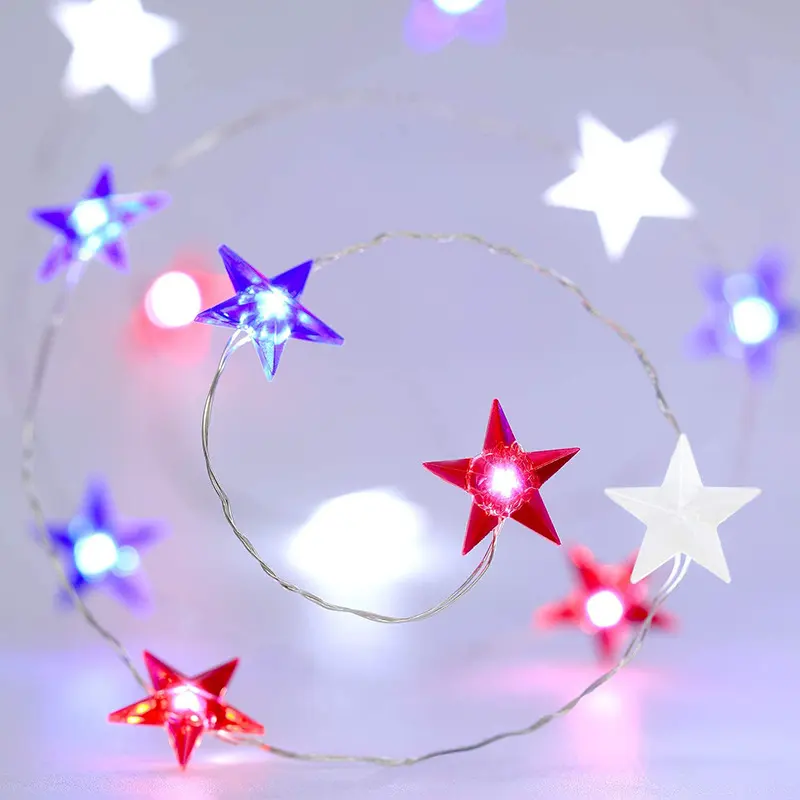 Holiday Decoration Three-color Star Shaped Light String