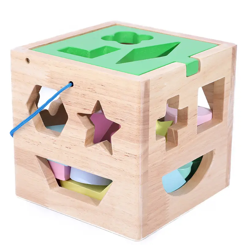 Wooden Shape Building Blocks, Intelligence Box, Shape And Color, Cognitive Educational Development, Early Education Assembling Toys
