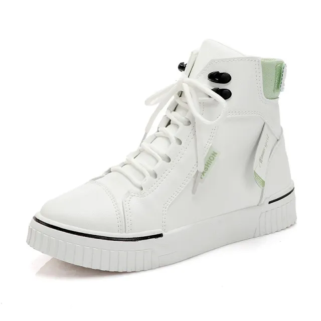 High Top White Sports Sneakers Green - Shop at LoveMi