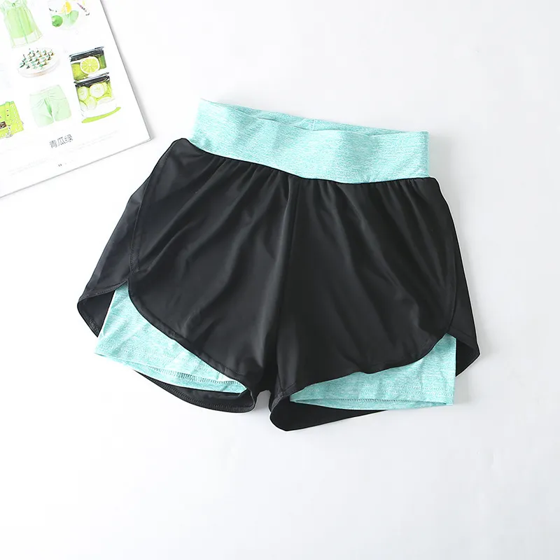 Quick-Drying High-Waist Sports Shorts Hot Pants - Bright Green