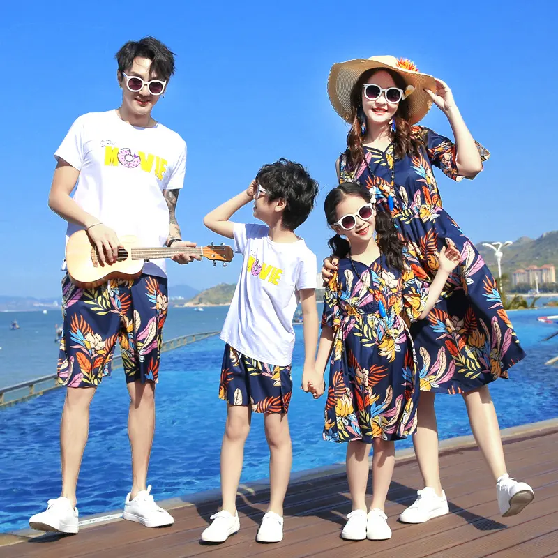 Summer Family Matching Outfit Mother and Daughter Dresses Daddy