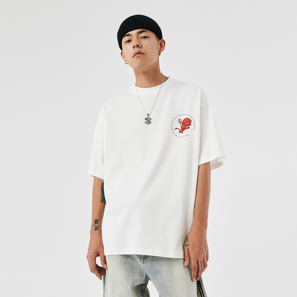 New Little Devil Cartoon Loose Couple Short-Sleeved T-Shirt Trendy Brand For Men And Women