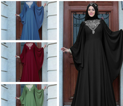 Printed High-Waisted Dress With Flying Sleeves