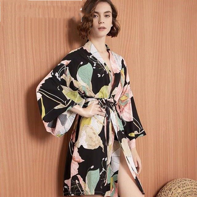 New Sleepwear Robe Spring Thin Cotton-silk Women 