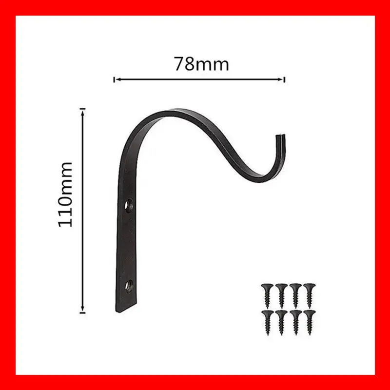 Wall Wrought Iron Black Bend S type Multifunctional Hook