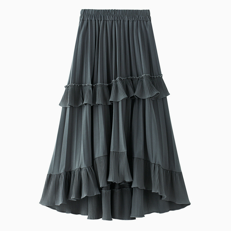 Title 5, Half-Length Skirt Female Summer A-Line Pleated ...