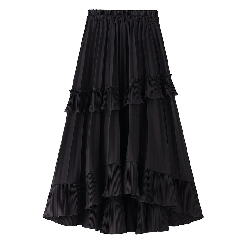 Title 7, Half-Length Skirt Female Summer A-Line Pleated ...