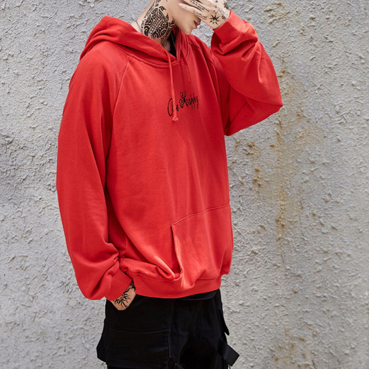 New Style Hooded Long Sleeved Sweater With Color Matching Pattern Loose Casual Sweater