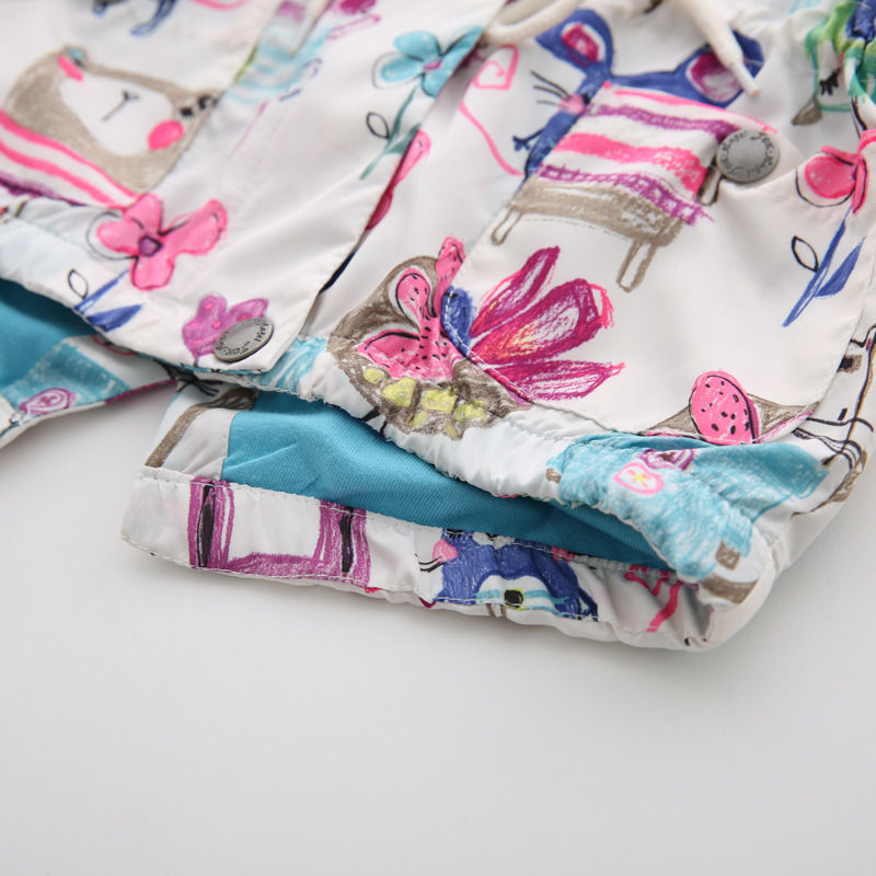 Children's Print Cartoon Hooded Windbreaker Jacket