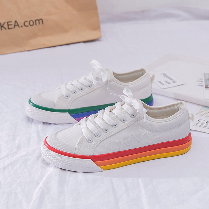 Title 6, Rainbow Canvas Shoes Women