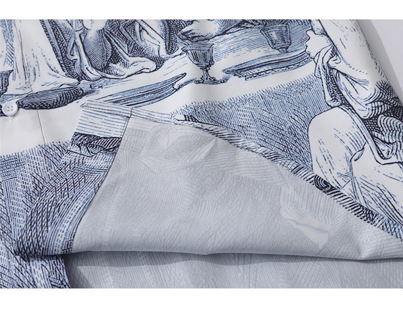 Fashion Men's Printed Retro Casual Shirt