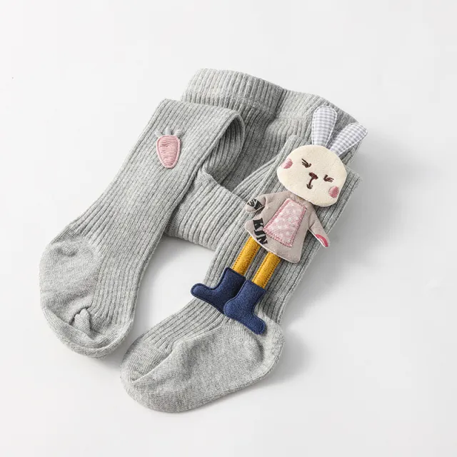 Spring Autumn Kids Knitted Children Pantyhose Cotton Double Needle Tights for Girls Cute Animal Baby Girl Winter Clothes Grey - Shop at LoveMi