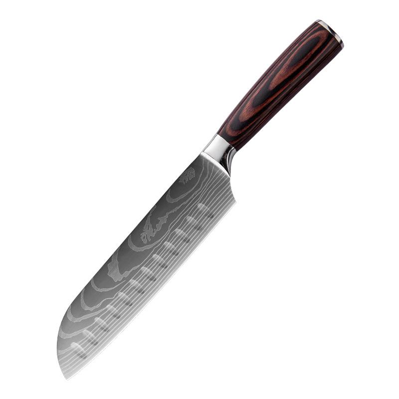 Title 1, Damascus Pattern Chefs Knife for Western Cuisi...