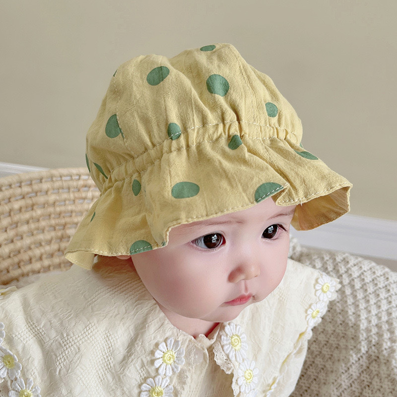 Baby Ruffled Fisherman Hat Double-sided Shrink
