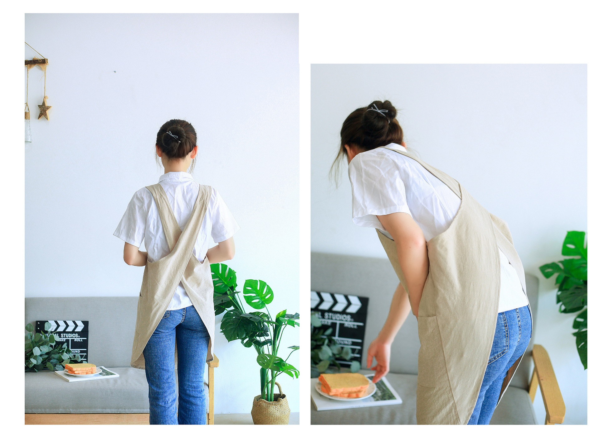 Comfortable Overalls Flower Shop Retro Lace-Free Bib Apron