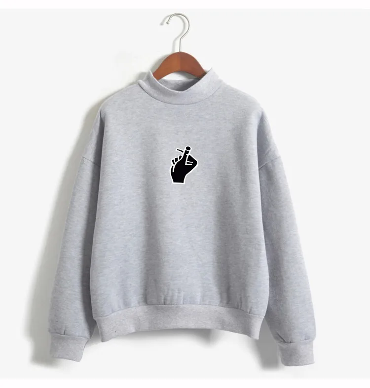 Fast Selling Popular Women''s Clothing Korean Ulzzang Love Finger Than Heart Gesture Plush Sweater - 02Style-2Xl