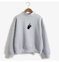Fast Selling Popular Women''s Clothing Korean Ulzzang Love Finger Than Heart Gesture Plush Sweater - 02Style-2Xl - View 1