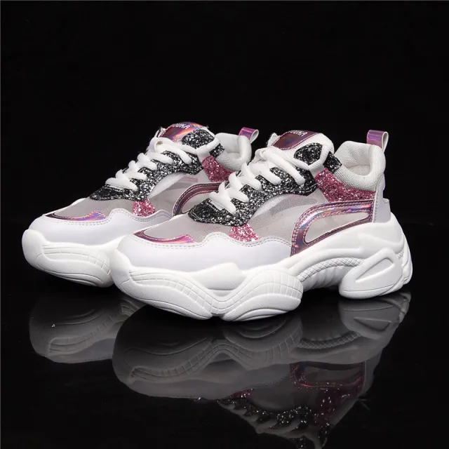 New Net Red Sequins Hollow Sponge Cake Thick Soled All Match Sports Sandals Tide Red - Shop at LoveMi