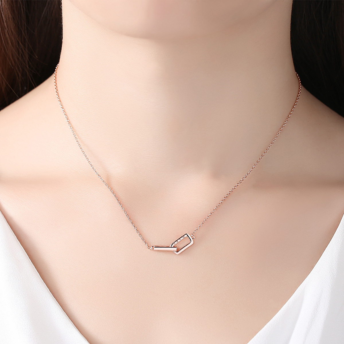 Letter LOVE Rose Gold Simple Clavicle Chain