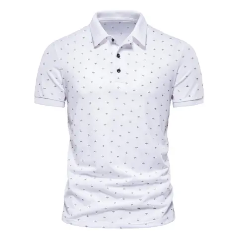 Summer New Casual Slim Men's Fashion Anchor Print Short-sleeved