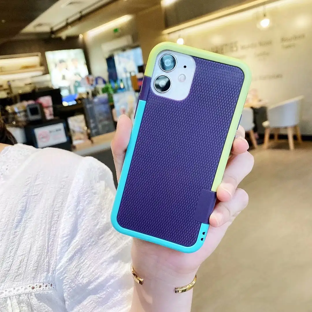 Mini Mobile Phone Shell Simple Color Matching Silicone Protective Cover Soft Shell Female