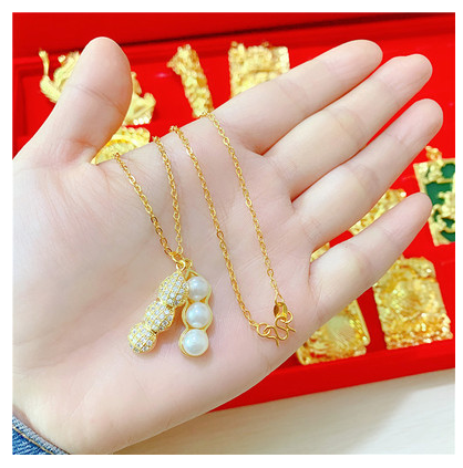 Sand Gold All-Match Gold-Plated Necklace Gold Color