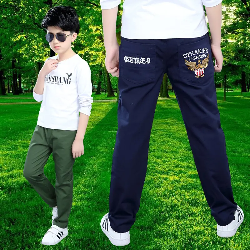 Boys' Casual Pants Spring and Autumn Cotton Trousers