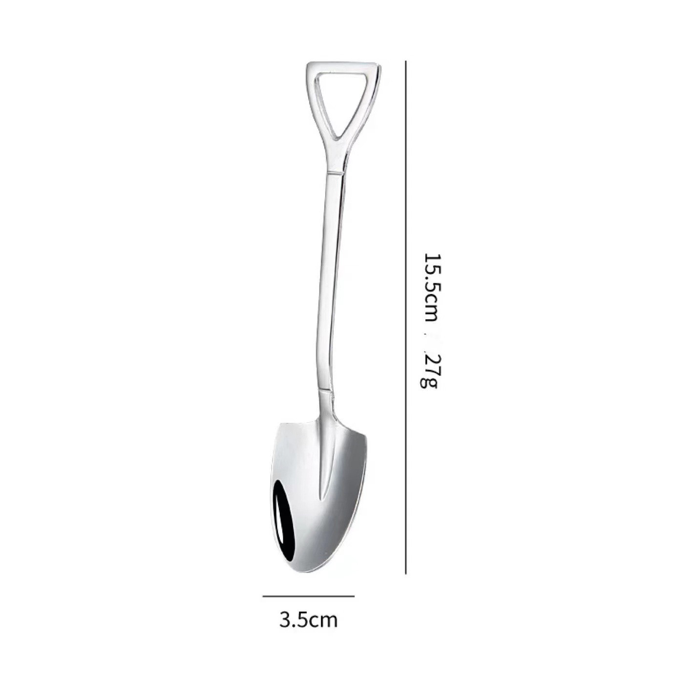 Silver pointed scoop