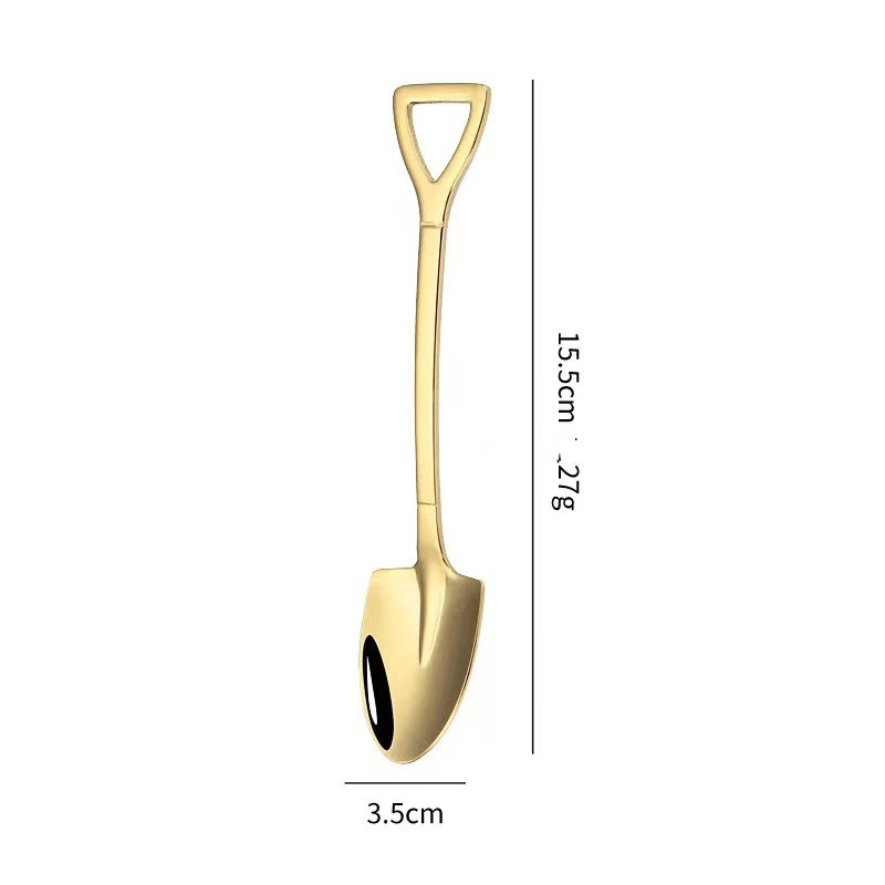 Golden pointed shovel spoon