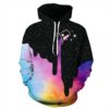 Starry Sky Smoke Ring Print Hoodie