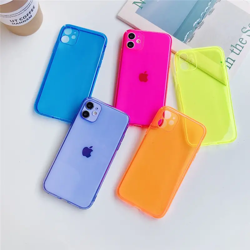 Fluorescent Phone Case XSMAX Transparent All-Inclusive Soft