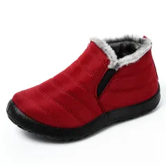 Warm Non-Slip Parents Lazy Leisure Lightweight Waterproof Umbrella Cloth Snow Boots - Red - View 1