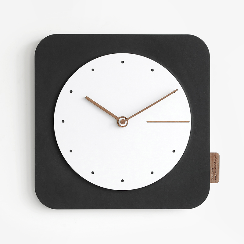 Square Wooden Wall Clock, Silent Movement, picture 2 of 5