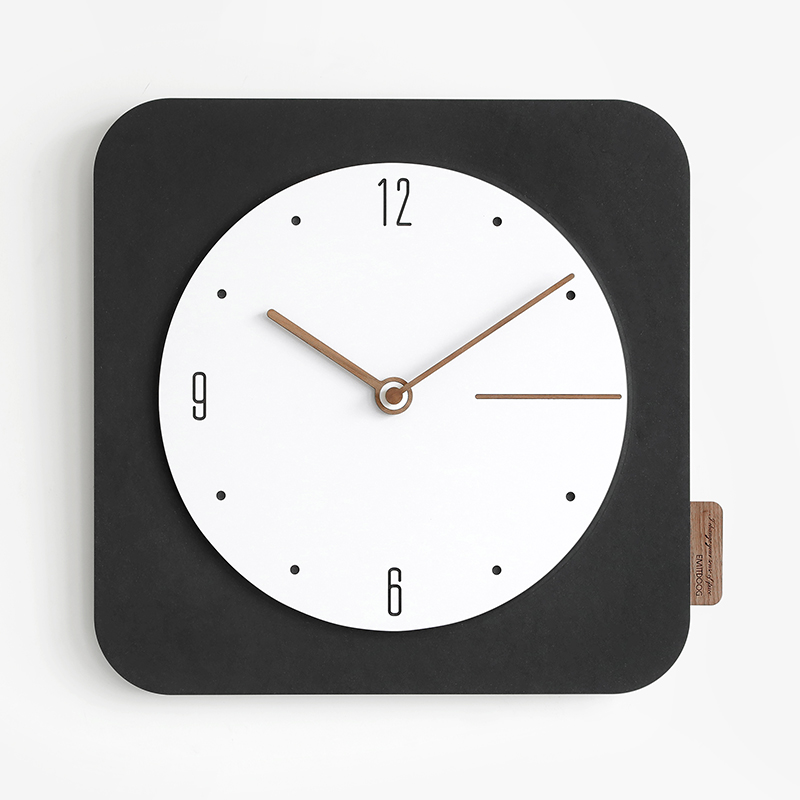 Square Wooden Wall Clock, Silent Movement, picture 5 of 5