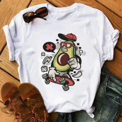 Ladies' New Avocado Print T Shirt Bottoming Shirt - H - View 1