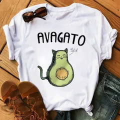 Ladies' New Avocado Print T Shirt Bottoming Shirt - View 1