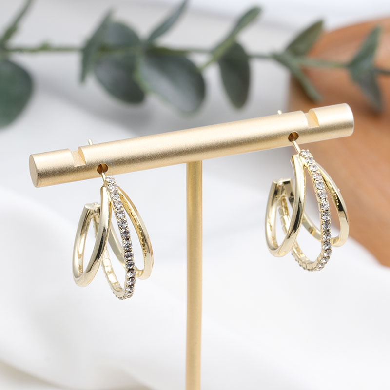 Cold Wind Simple Zircon Circle Earrings
