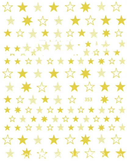 Nail Art Decoration Adhesive Simulation 3D Applique Pentagram Golden - Shop at LoveMi