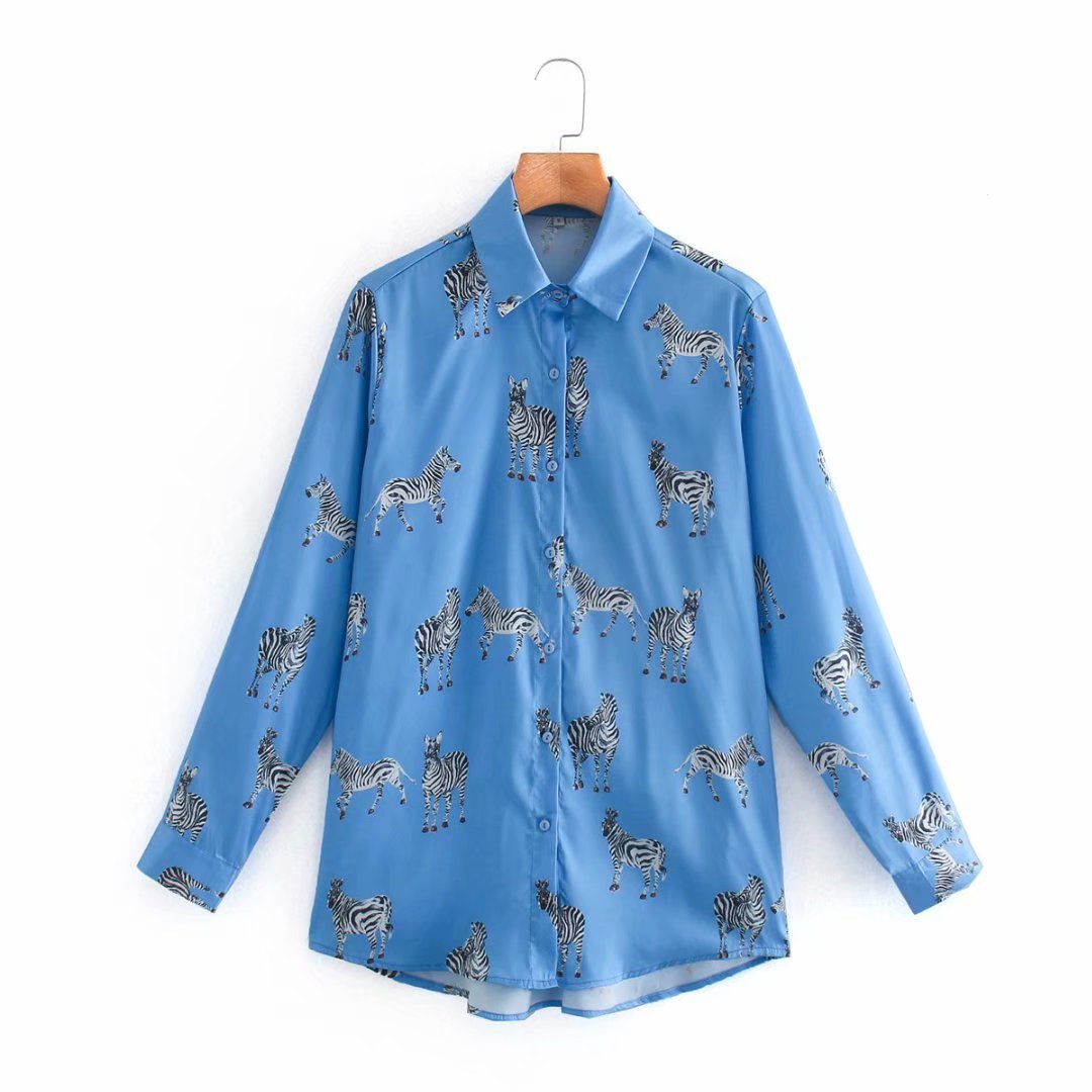 Animal Shirt Women Spring New Fashion Long Sleeve