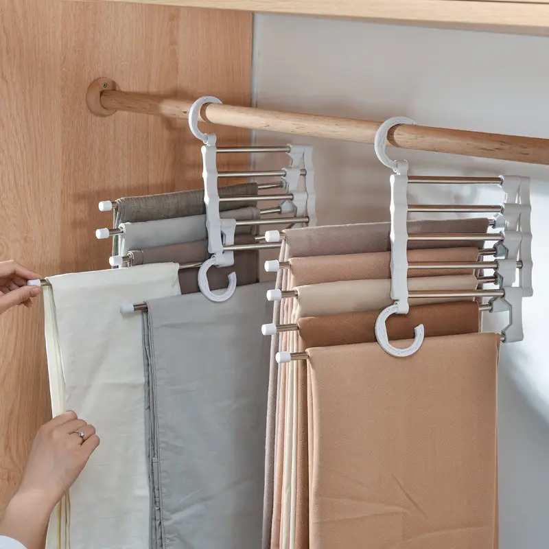 Telescopic Folding Multifunctional Pants Rack Hanger Household