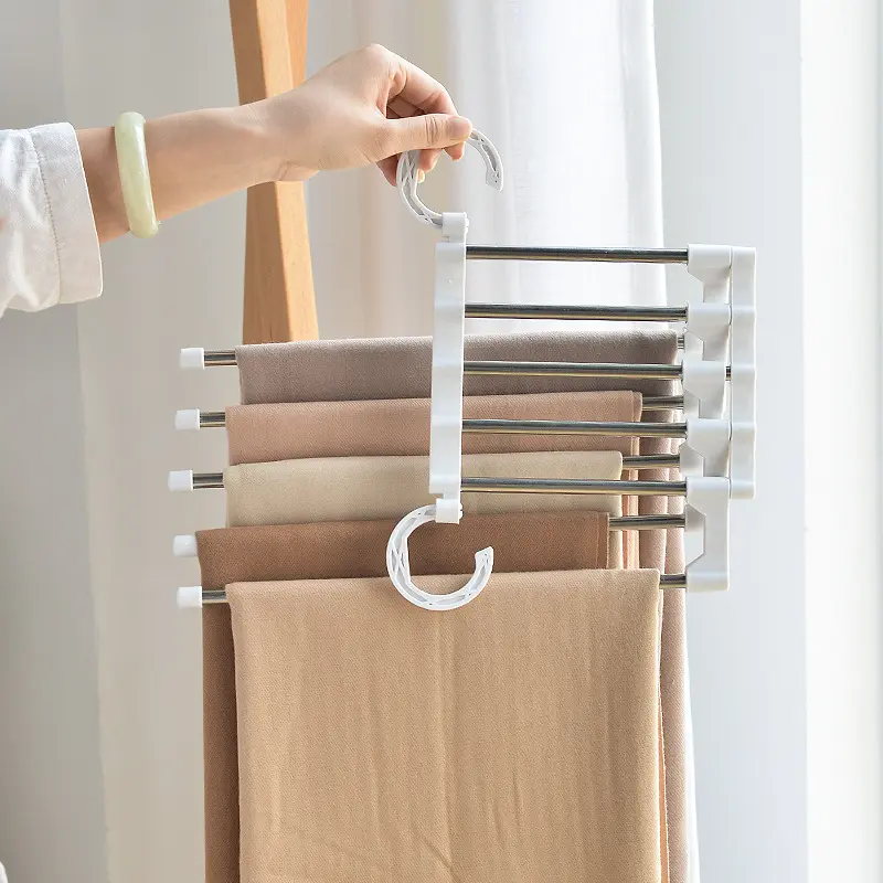 Telescopic Folding Multifunctional Pants Rack Hanger Household