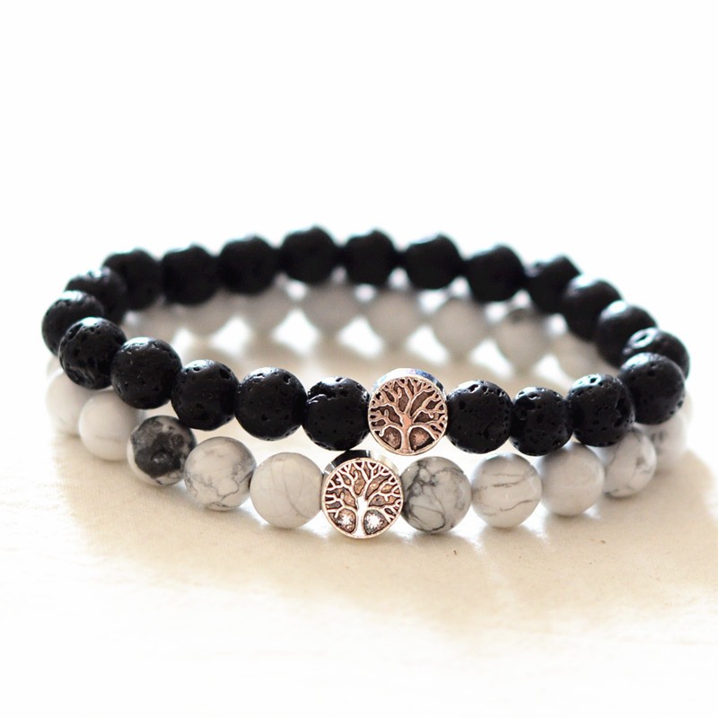 Natural Stone Bracelet Tree Of Life Couple Set Bracelet