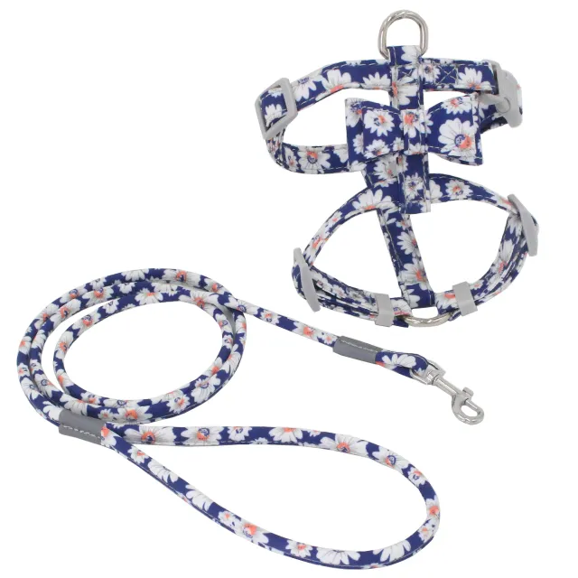 Japanese Style Printed Cat Traction Rope Anti Break Away Cat Rope Comfortable Pet Chest Harness Set No. 5Color - Shop at LoveMi