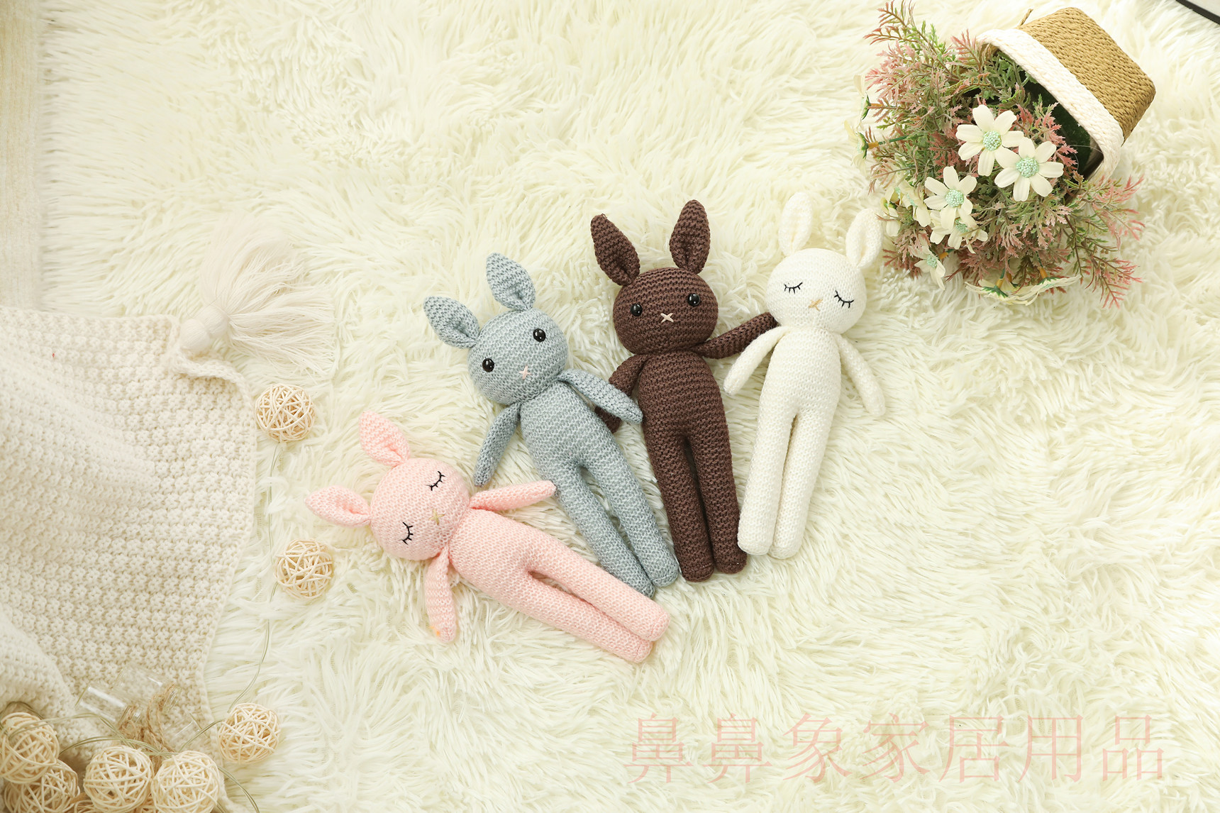 Newx Handmade Rabbit Crochet Wool Doll Animal Stuffed Plush Toy Baby