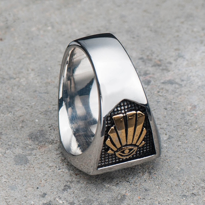 Original Order Cross Border Ring Retro Titanium Steel Domineering Punk Ring Single Men's Ring Jewelry